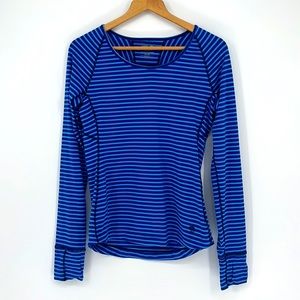 Mountain Hardware Butterlicious Striped Crew Long Sleeve Top Blue Medium